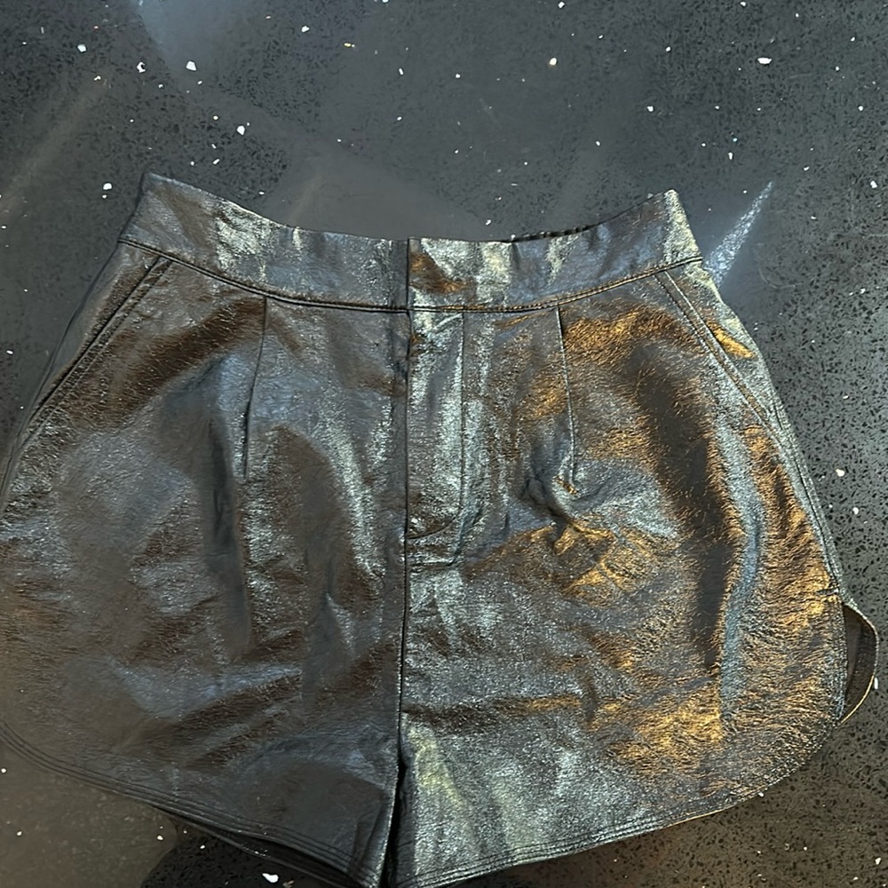 NWT Grey Lab Faux Leather Shorts